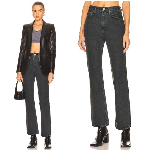 AGOLDE Jeans High Rise Vintage Boot Washed Black size 24 - Picture 12 of 12